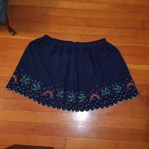 Flirty mini skirt with sparkly embroidery